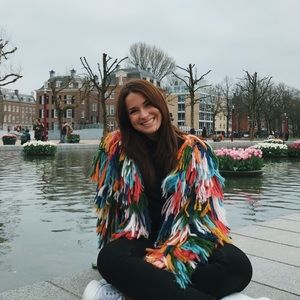 Rainbow Fringe Knit Jacket - Perfect for Festivals, Concerts